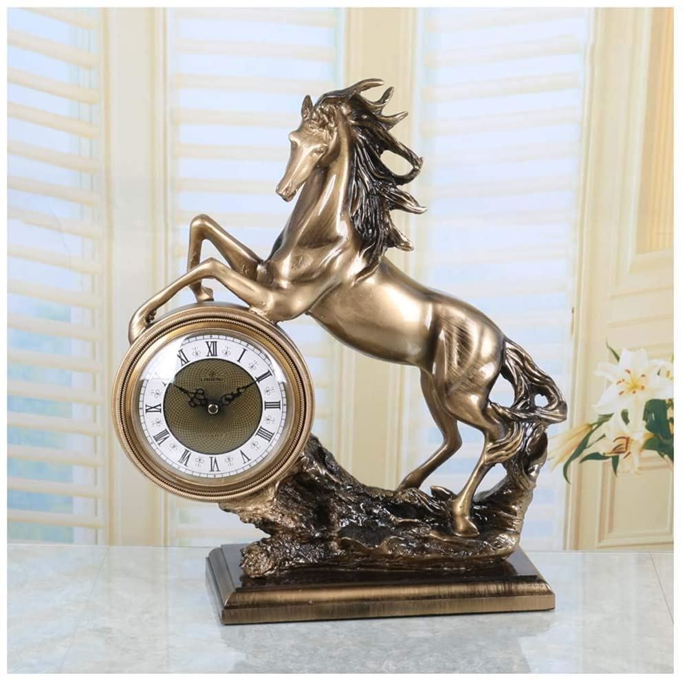 Mantel Clock Room Decor Resin 41cm Tall for Living Room Office/Retro