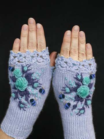 White Sweet Cotton-Blend Gloves & Mittens