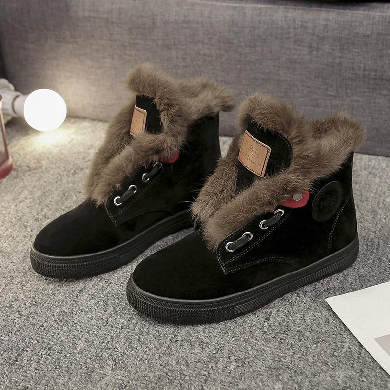 Vintage Round Toe Platform Winter Suede Daily Boots