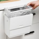 2022 6L Trash Can Kitchen Cabinet Storage ABS Kitchen Garbage Can Wall-Mounted Imperforate Trash Bin