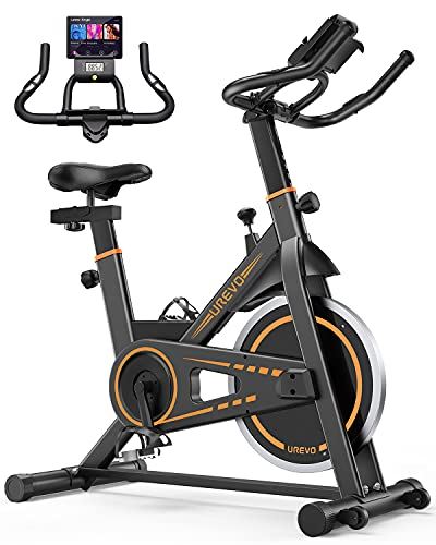 Indoor Cycling Bike Stationary,UREVO Exercise Bike for Home Gym Cardio Bike, Black