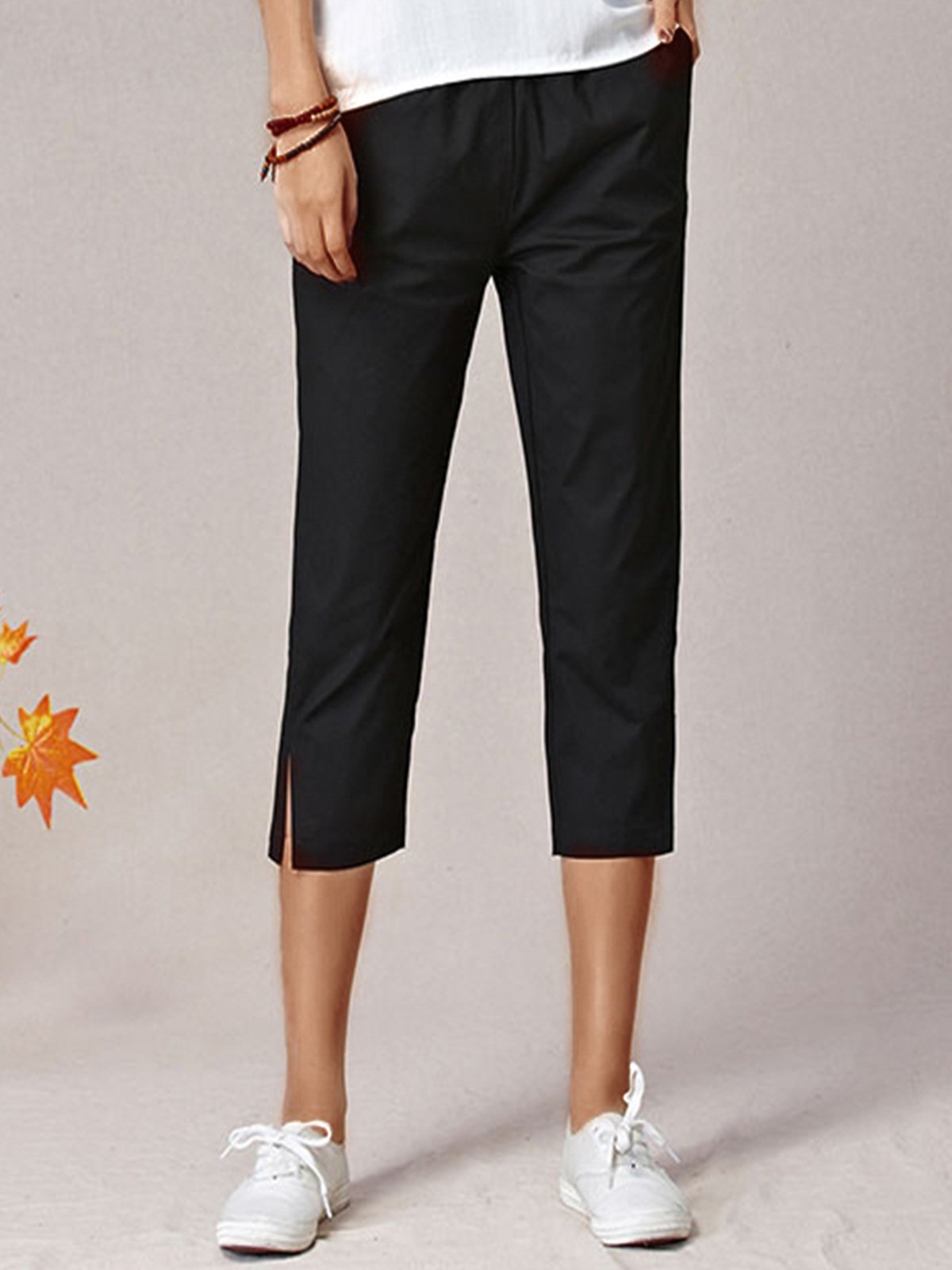 Plus Size Women Plain Casual Pants
