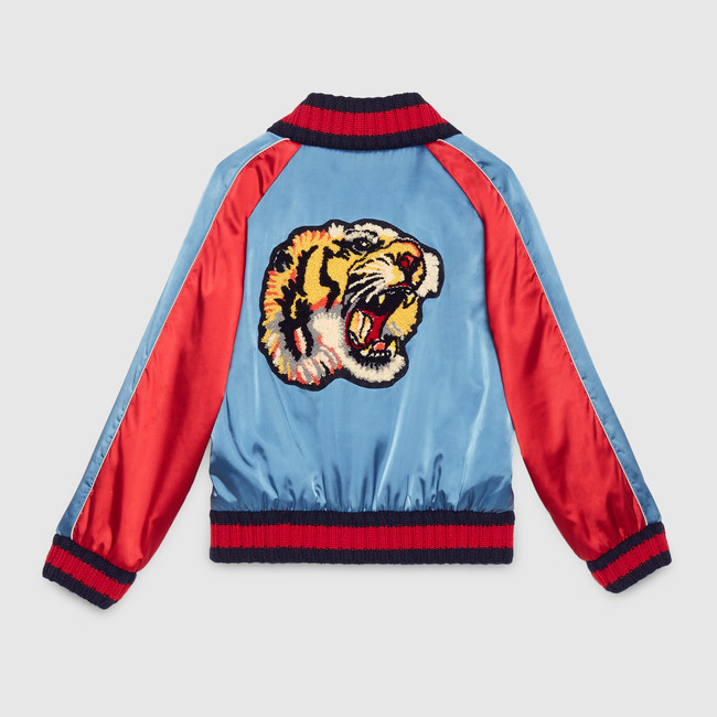 Children's nylon bomber with tiger