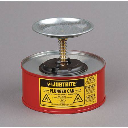 Justrite 10208 - 2 Quart Steel Plunger Can