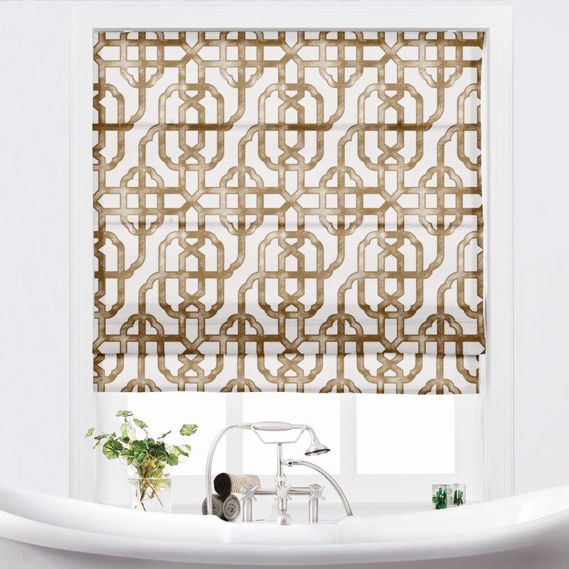 THEA Lattice Print Polyester Cotton Roman Shade