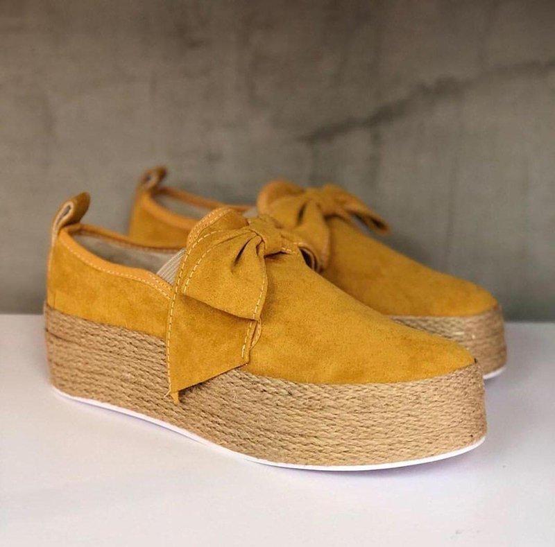 Women Casual Bowknot Slip On Shoes