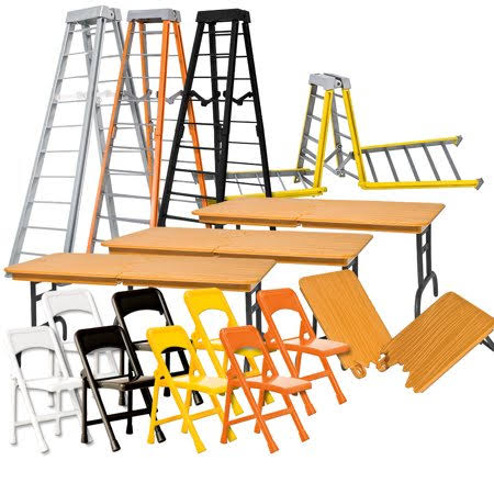 Complete Set of All 4 Ultimate Ladder, Table Chairs Playsets for WWE Wrestling Action Figures
