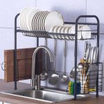 Stainless Steel Dish Drying Rack Kitchen Storage Shelf Over the Sink Counter-top Space Saver
