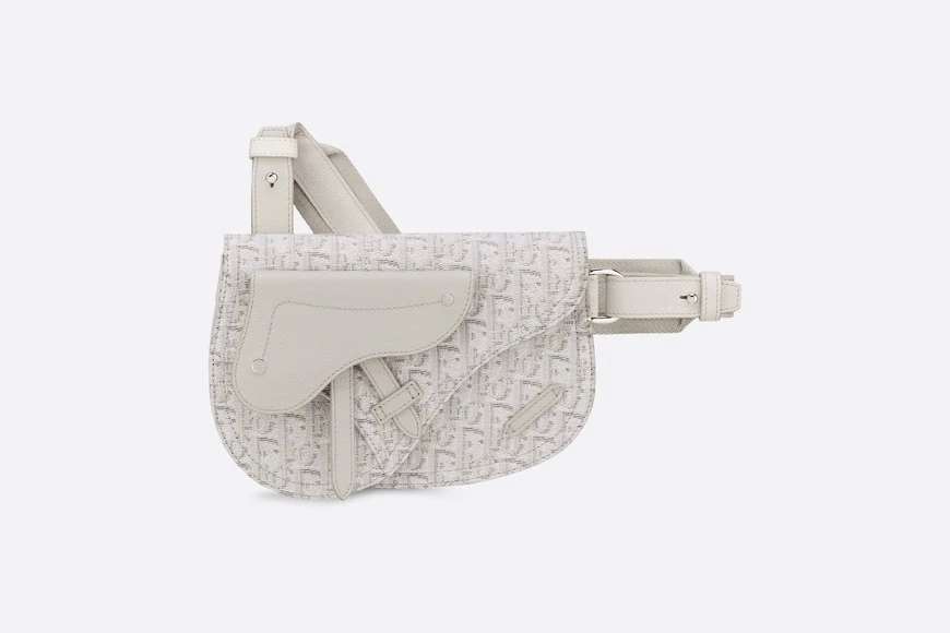 Saddle Pouch Beige Dior Oblique Jacquard
