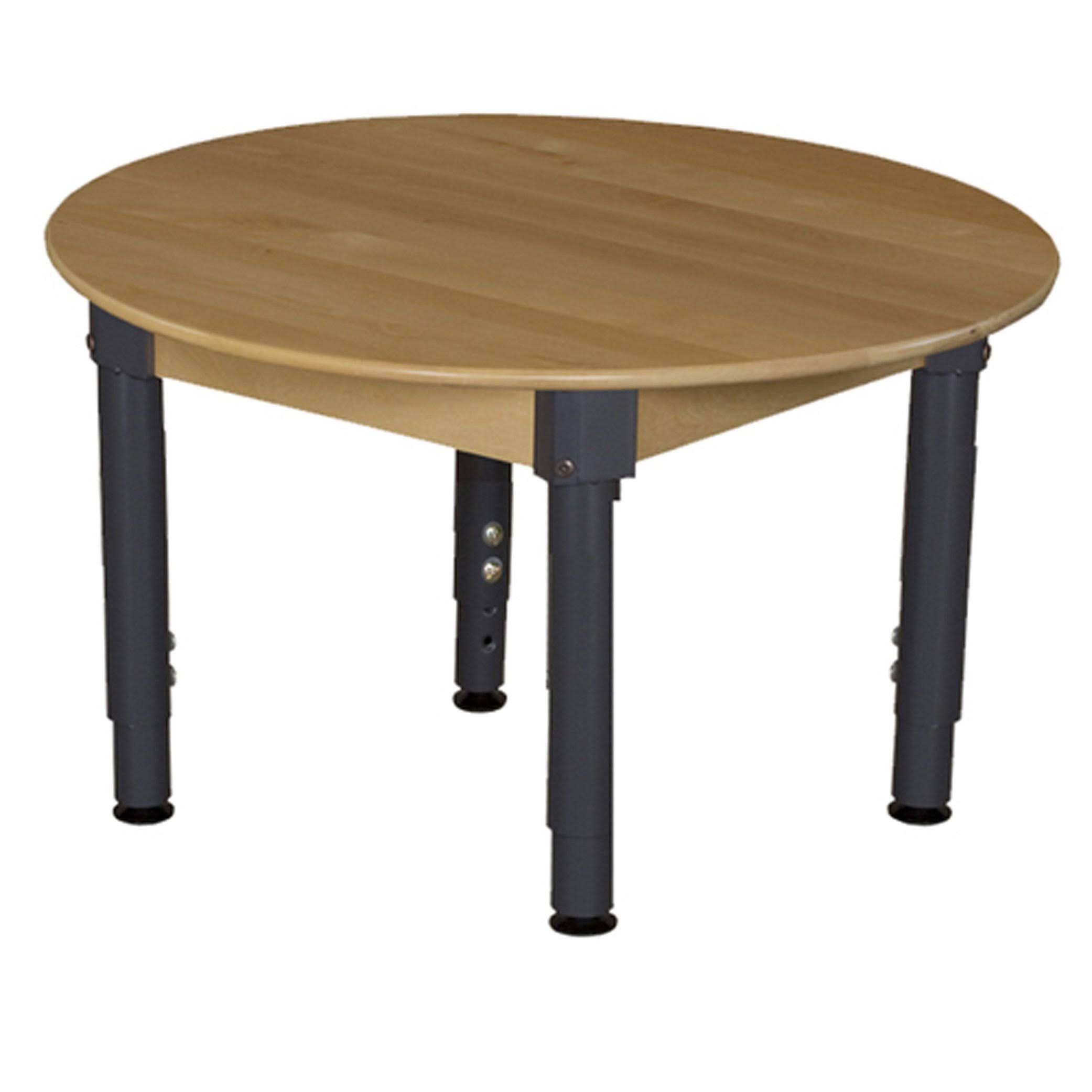 Wood Designs 36x22 Round Hardwood Table with Adjustable Legs 12x22-17x22