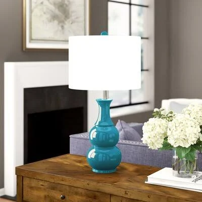 Purcellville 27x22 Table Lamp Three Posts Base Color: Deep Teal