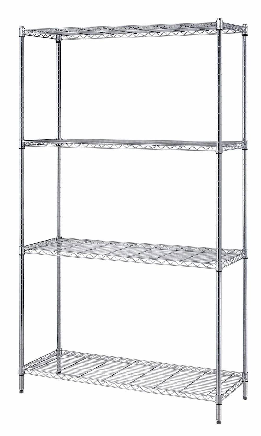 Quantum Storage Systems RWR72-2448LD Economy Four Shelf Wire Shelving Unit, 24x22 x 48x22 x 72x22