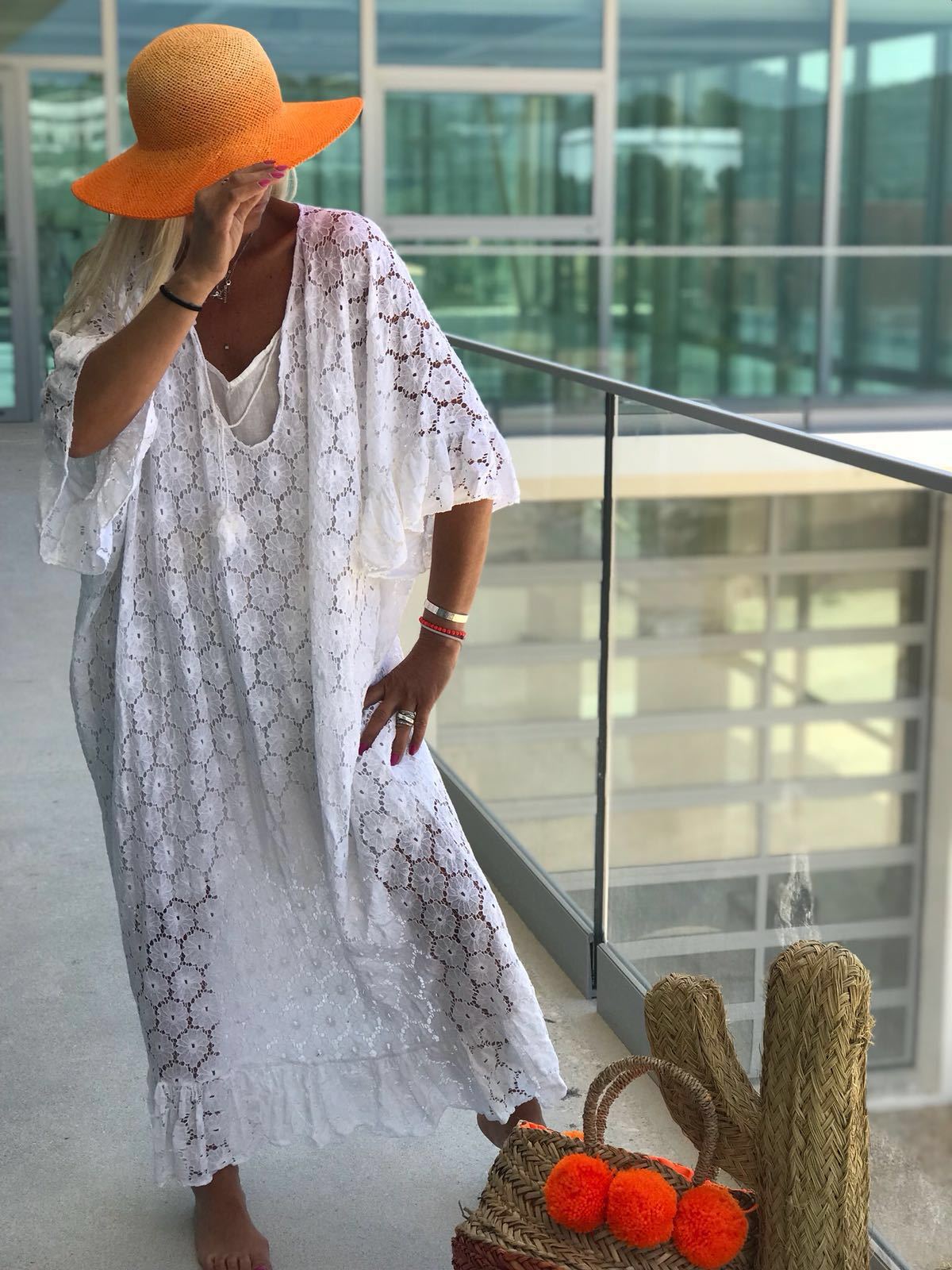 Boho Guipure Lace Short Sleeve Floral Dresses