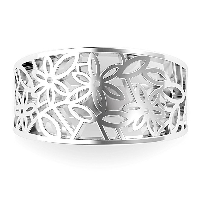 Metal Factory 925 Sterling Silver Victorian Leaf Filigree Ring