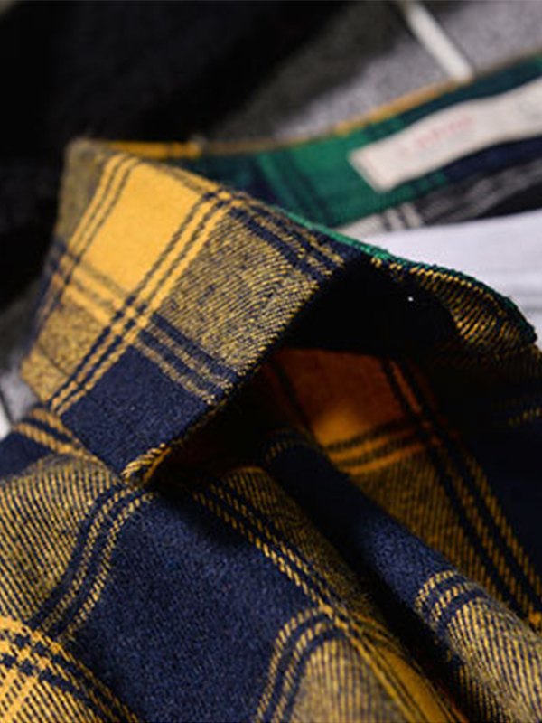 复制Men's Four Tone Patchwork Plaid Shirt