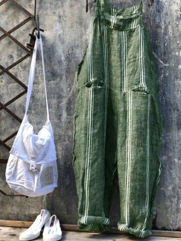 Striped Casual Jumpsuits