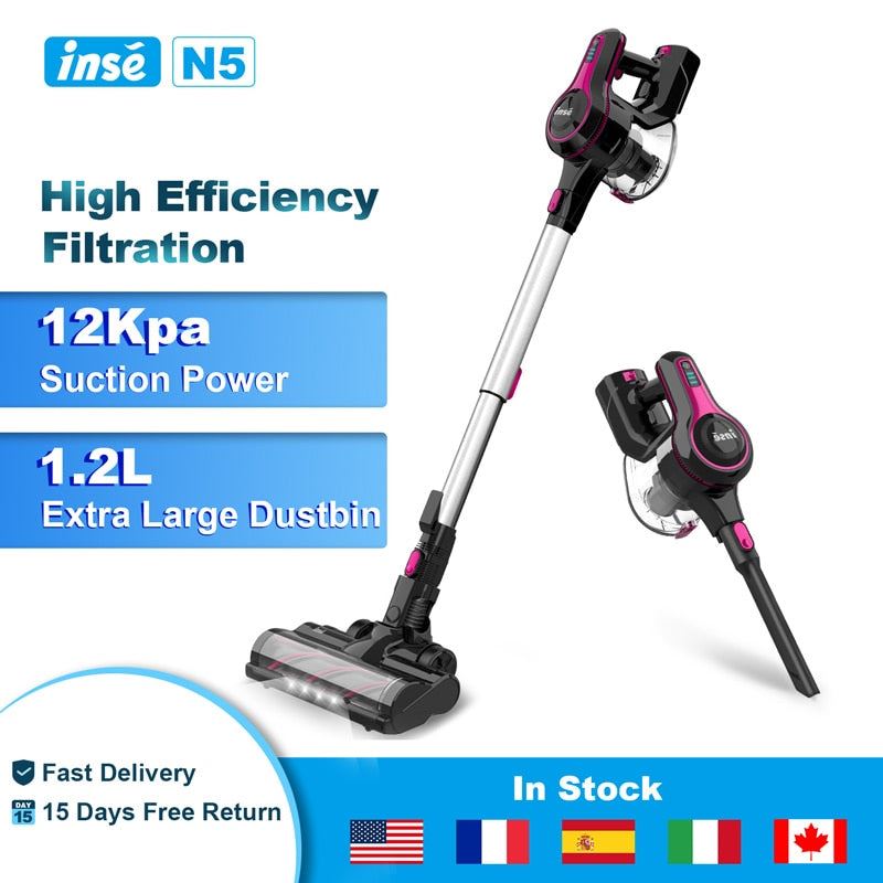 12000Pa Powerful Suction 40mins Runtime Cordless Stick Vacuum Cleaner for Home