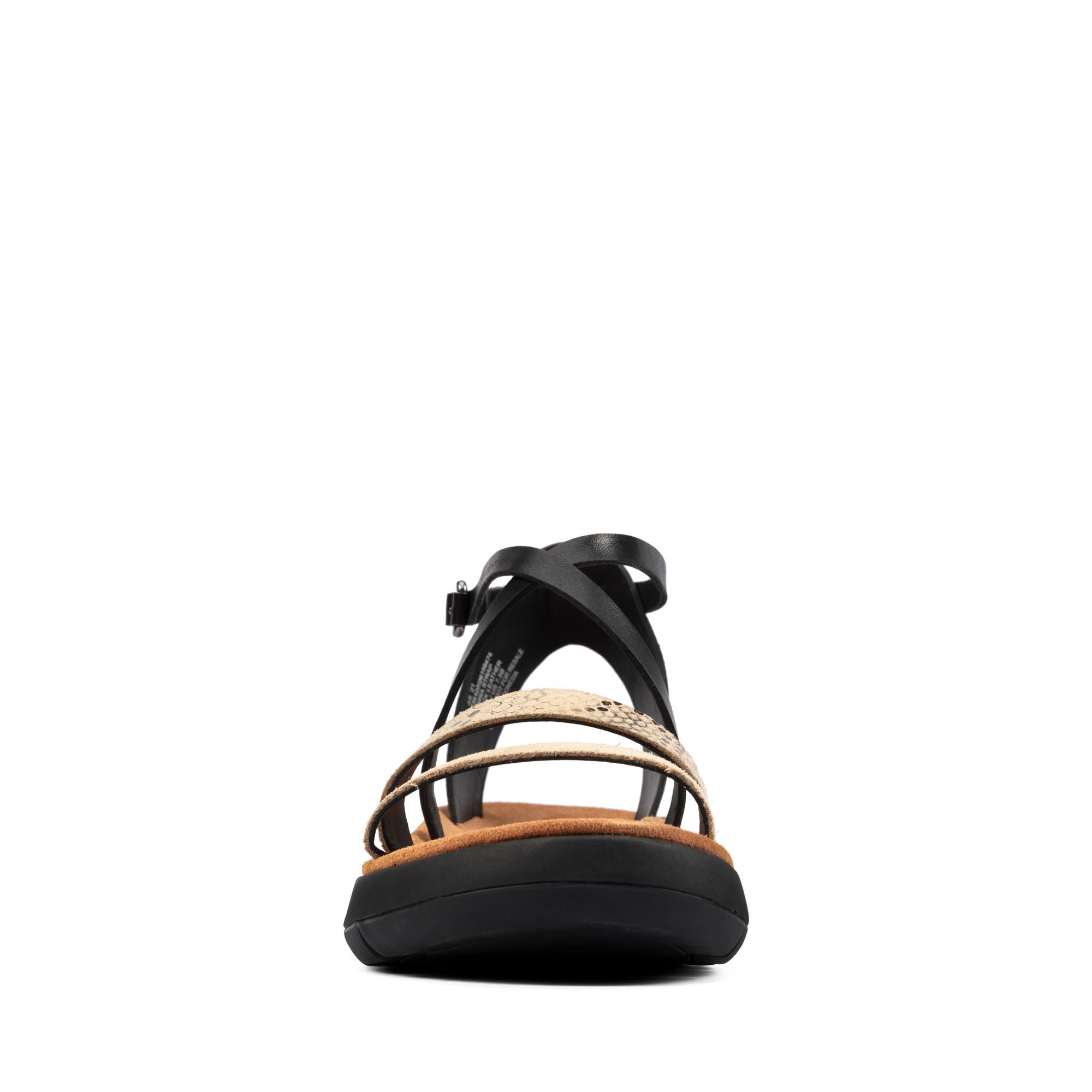 Women Sandals Jemsa Strap Black Combi Lea