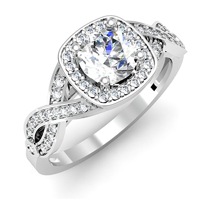 Hallmark Diamonds 1/10 CT. T.W. Diamond Sterling Silver with 14K Rose Gold Ring