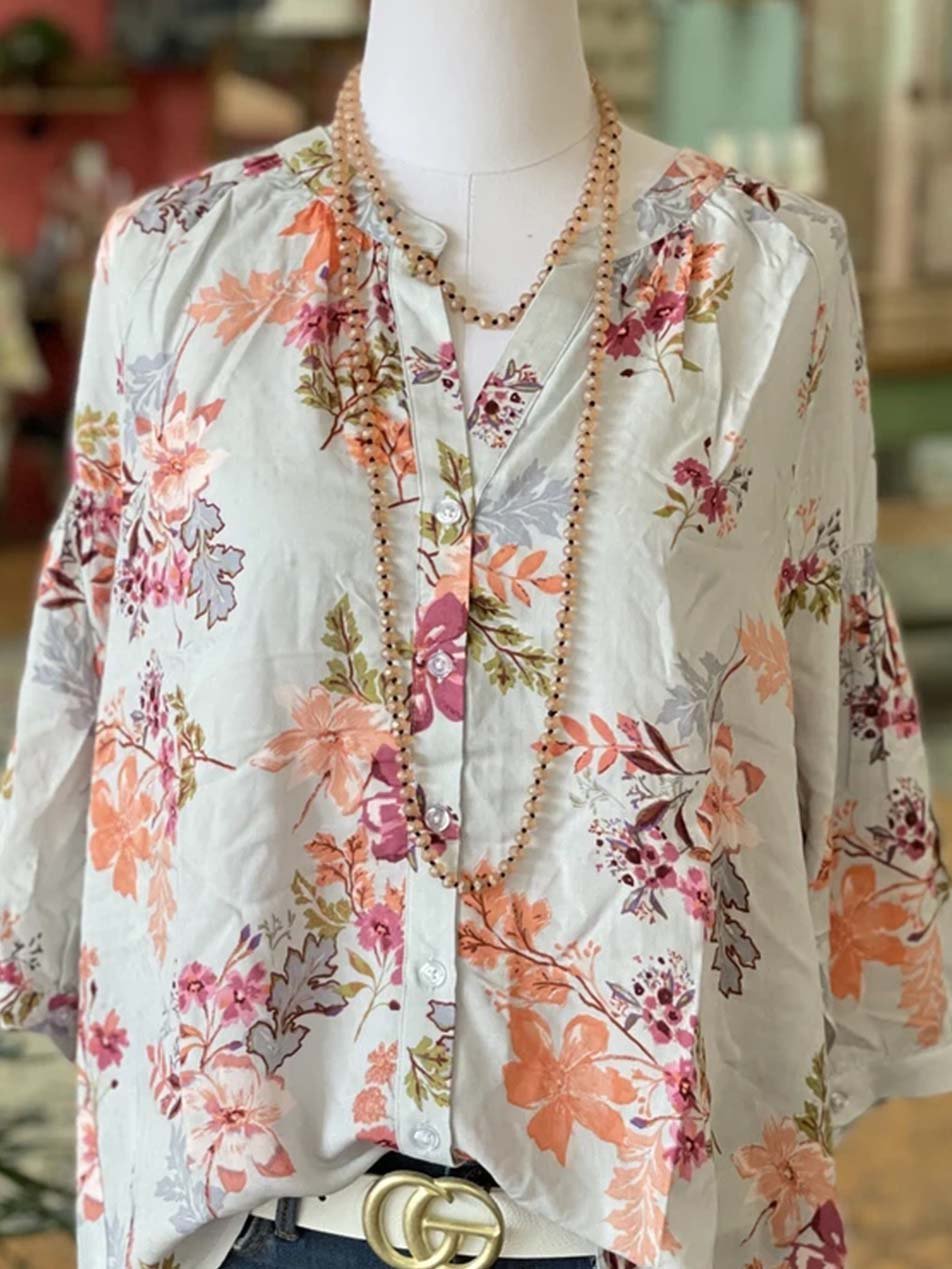 Printed Holiday V Neck Cotton-Blend Shirts & Tops