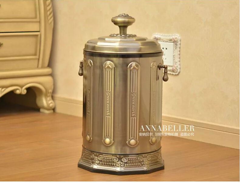 bronze stainless steel metal rubbish bin waste bin with foot pedal trash can kitchen for home decor