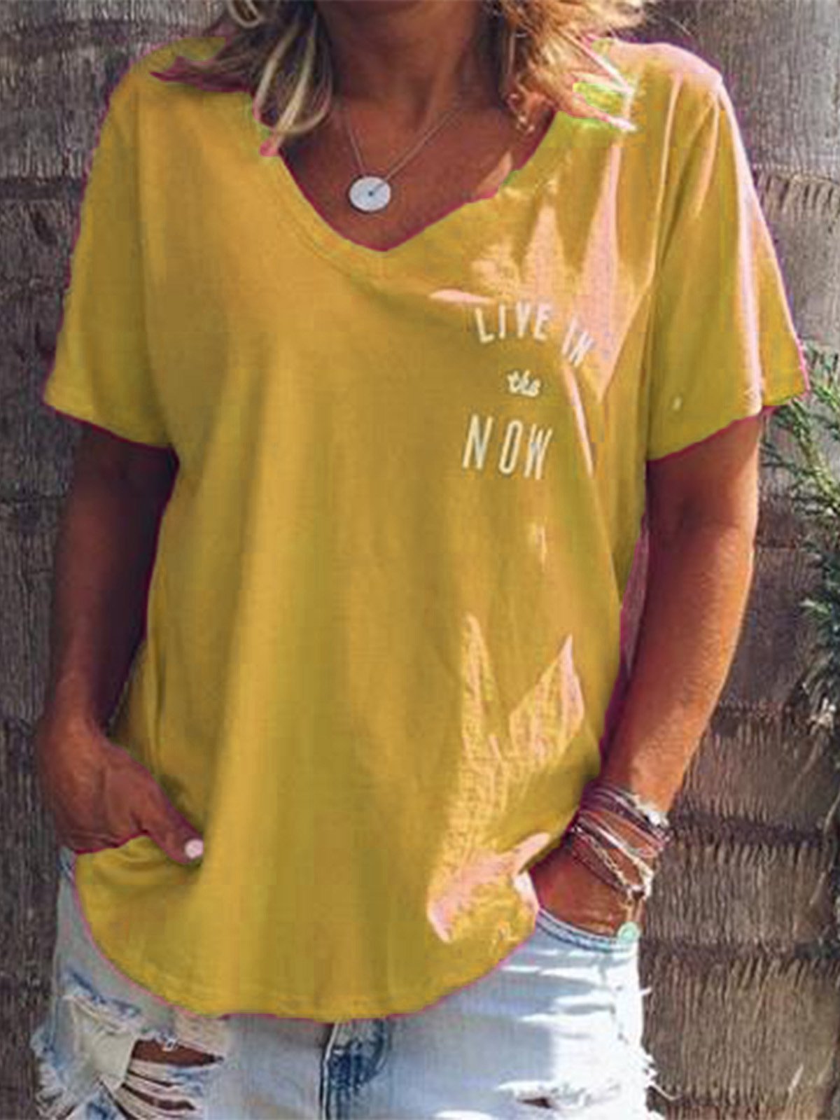 Casual Short Sleeve V Neck Shirts