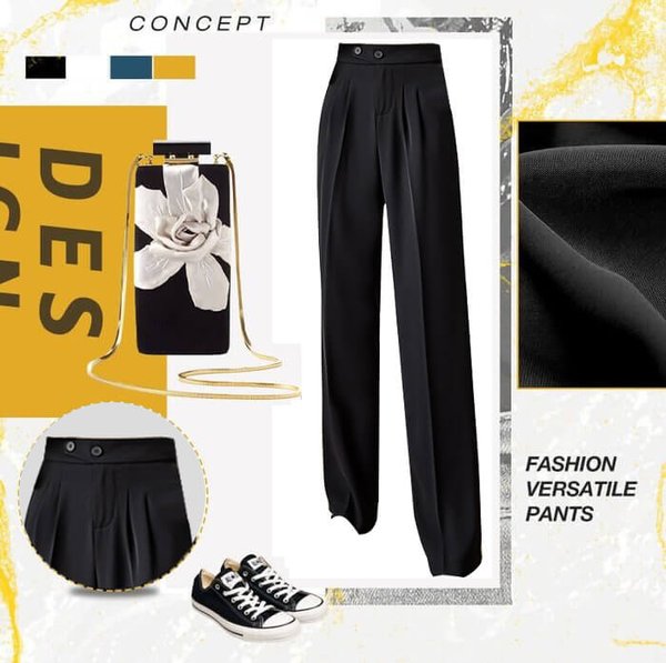 سروال نسائي فضفاض كامل الطول