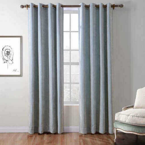 Polyester Chenille Jacquard Grommet Wave Soft Handfeel Panel Curtain Drape Tinge