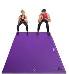 GXMMAT Large Exercise Mat 6��x5��x7mm, Non-Slip Workout Mats for Home Gym Flooring, Extra Wide and Thick Durable Cardio Mat- Purple Grey