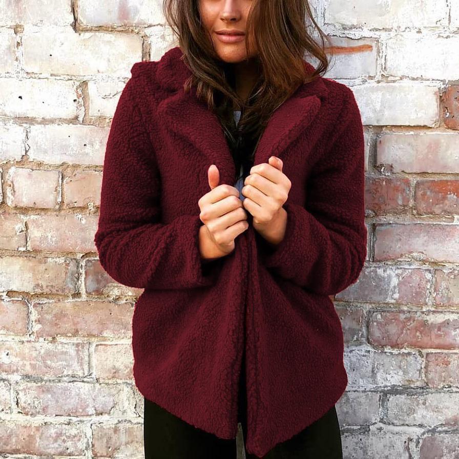 Fashion Pure Colour Turndown Collar Slim Suit Jacket