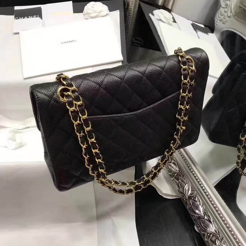 high quality handbag 119009 caviar genuine leather flap bag 1112