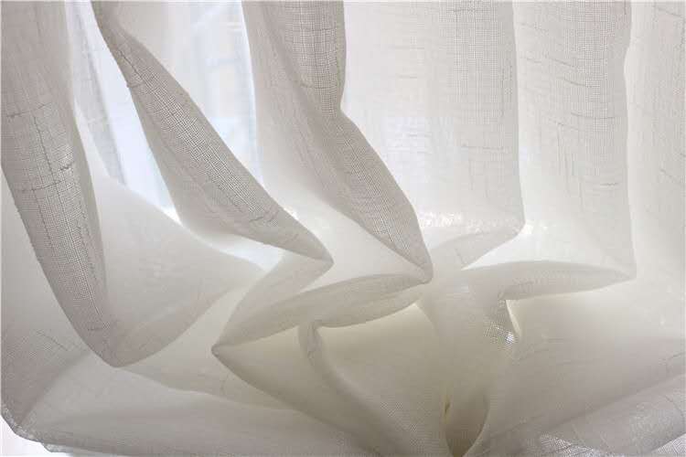 Sabina Slub Yarn Linen Looking White Tulle Curtain Sheer