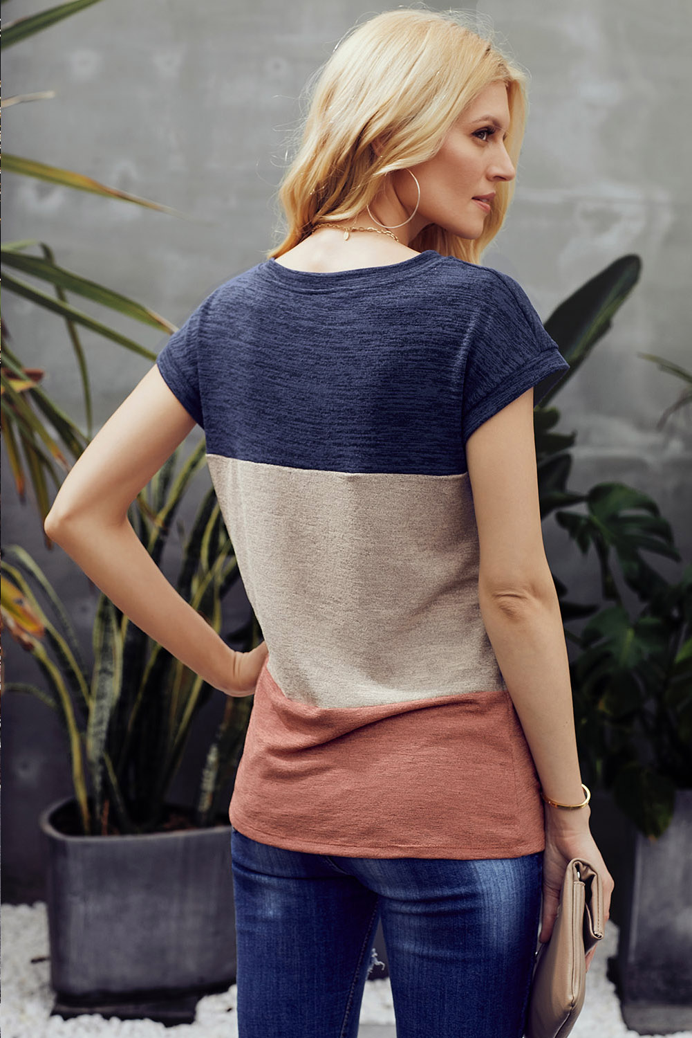 Jaxon Color Block Twist Tee