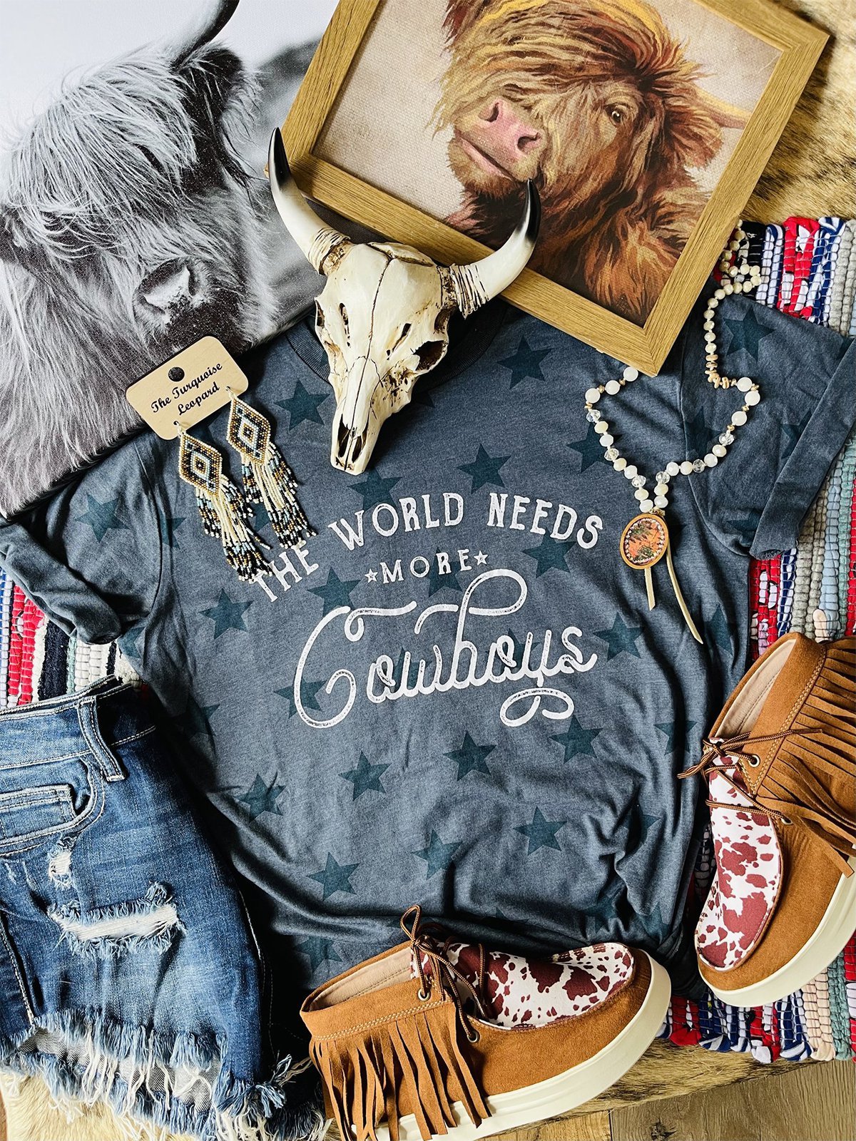 Short Sleeve Crew Neck Star Shirts & Tops