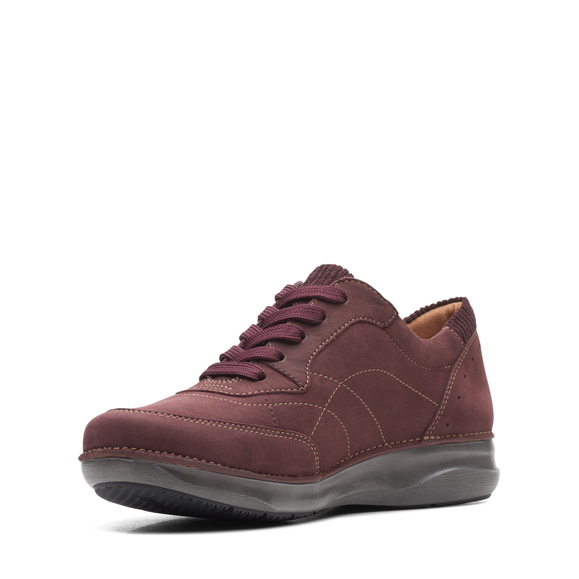 Women Appley Tie Burgundy Nubuck