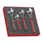 Teng Tools �C 4 Piece Adjustable Wrench Set in EVA Tray �C TEN-O-TEDADJ4