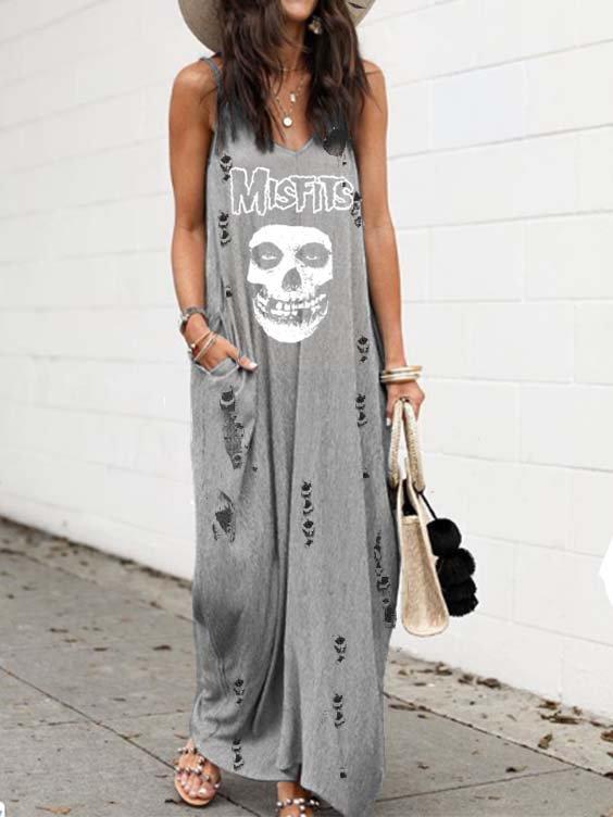 Sleeveless Cotton V Neck Dresses