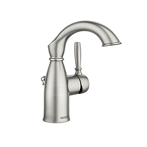 Hole Rustic Farmhouse Bathroom Sink Faucet with Optional Deckplate, Spot Resist Brushed Nickel