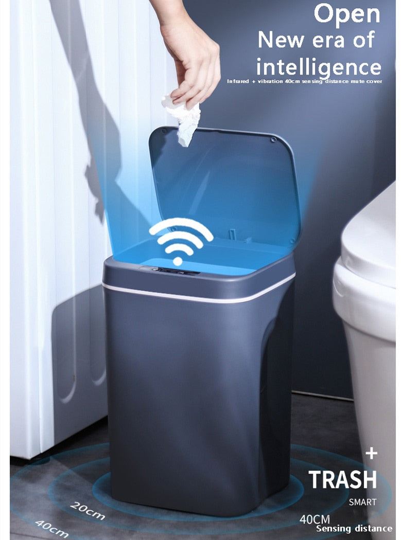 Trash Can Automatic Sensor Dustbin Sensor Electric Waste Bin Home Rubbish Can for Kitchen