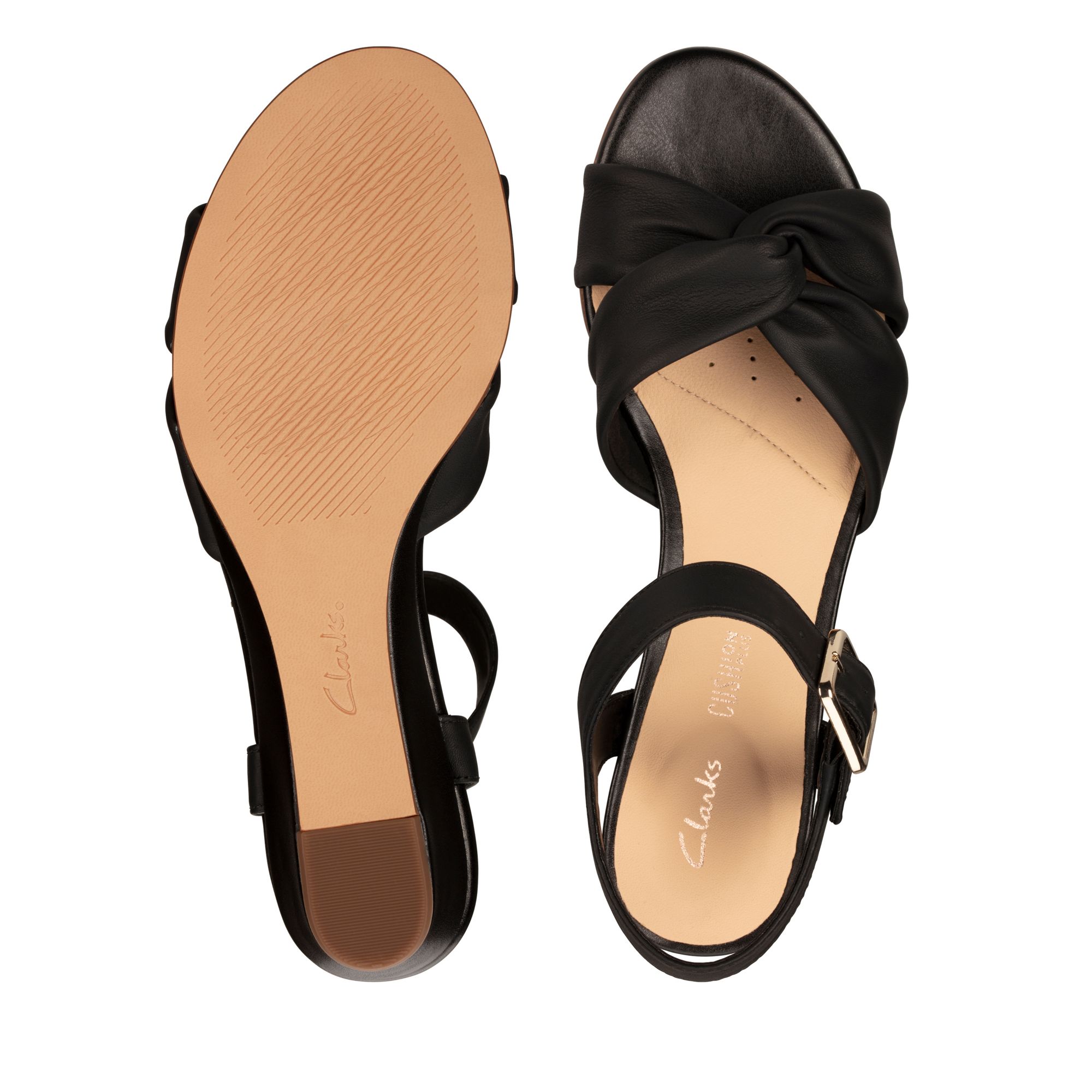Women Sandals Sense Strap Black Leather