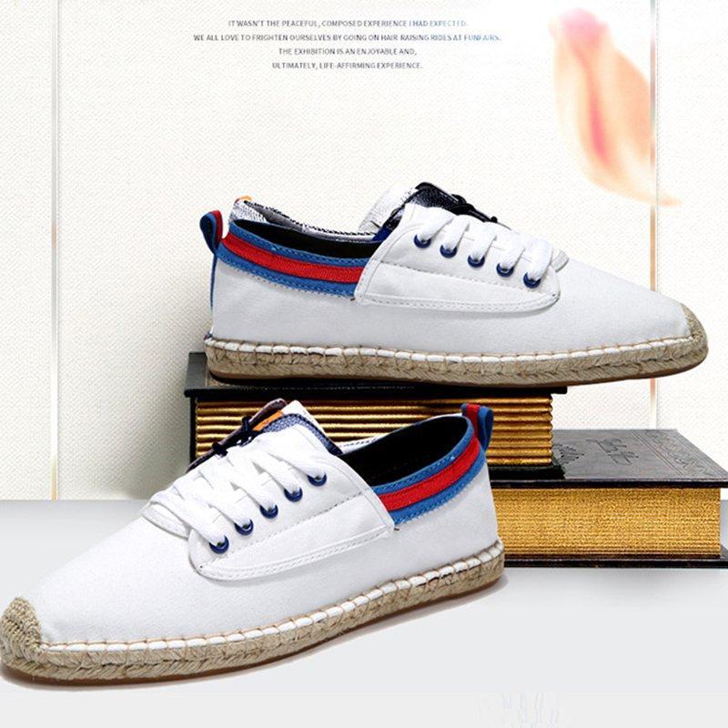 Canvas Lace-up Flat Shoes