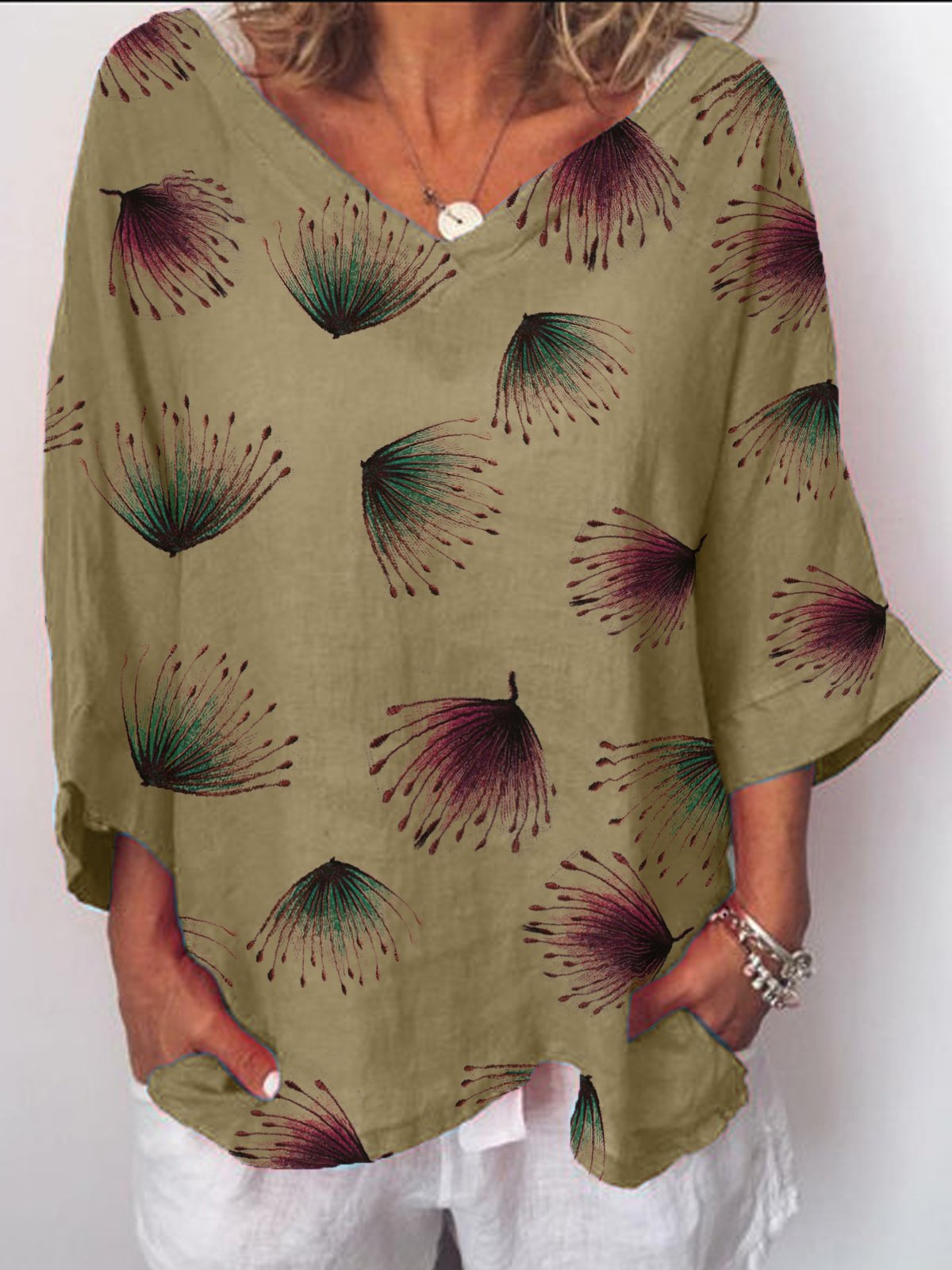 Cotton-Blend Casual Long Sleeve T-Shirts