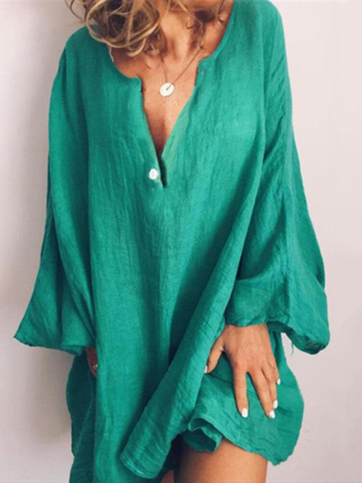 Linen Long Sleeve Sweet Dresses