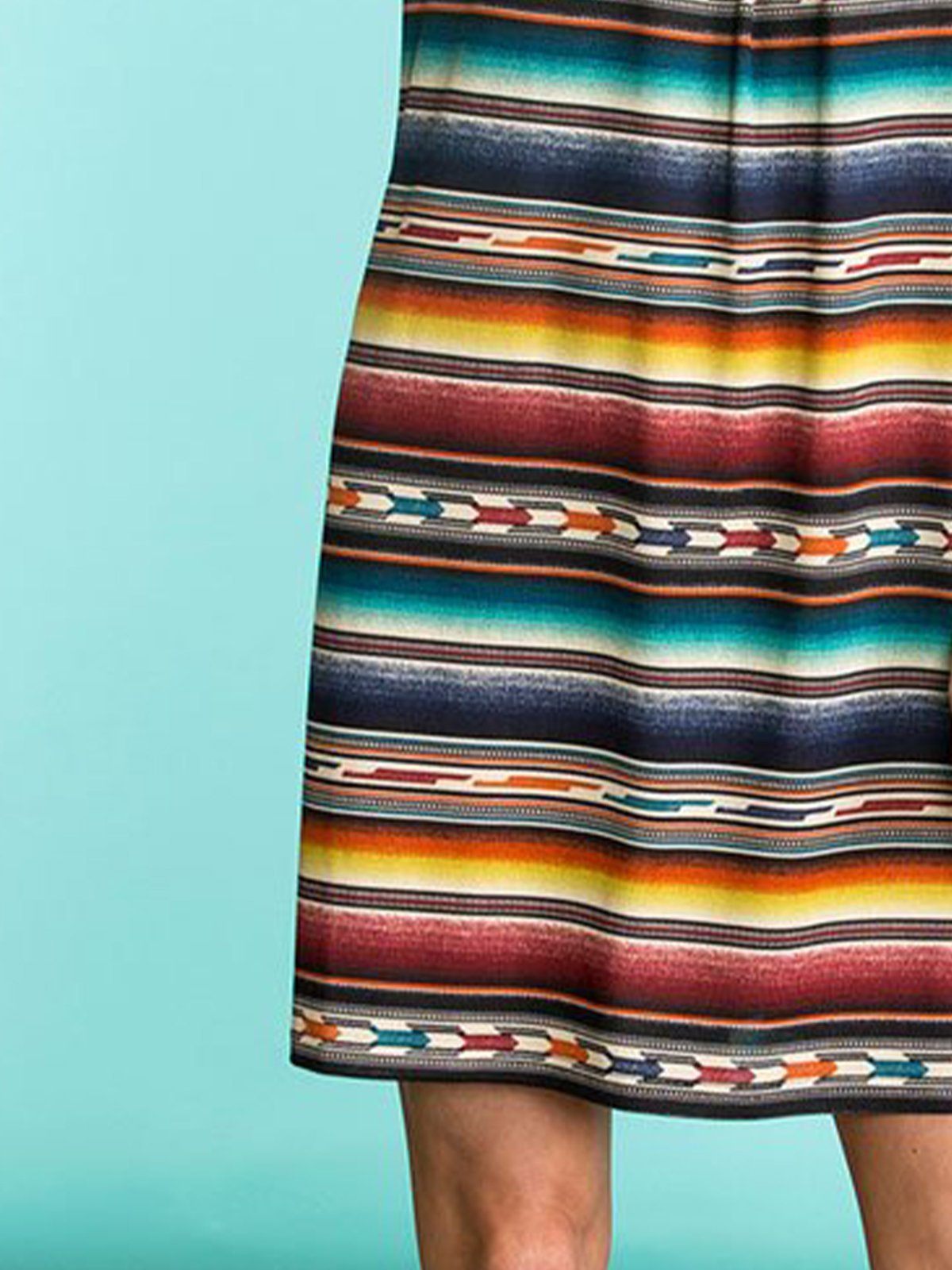 Color1 Stripes Holiday Jersey Printed Dresses