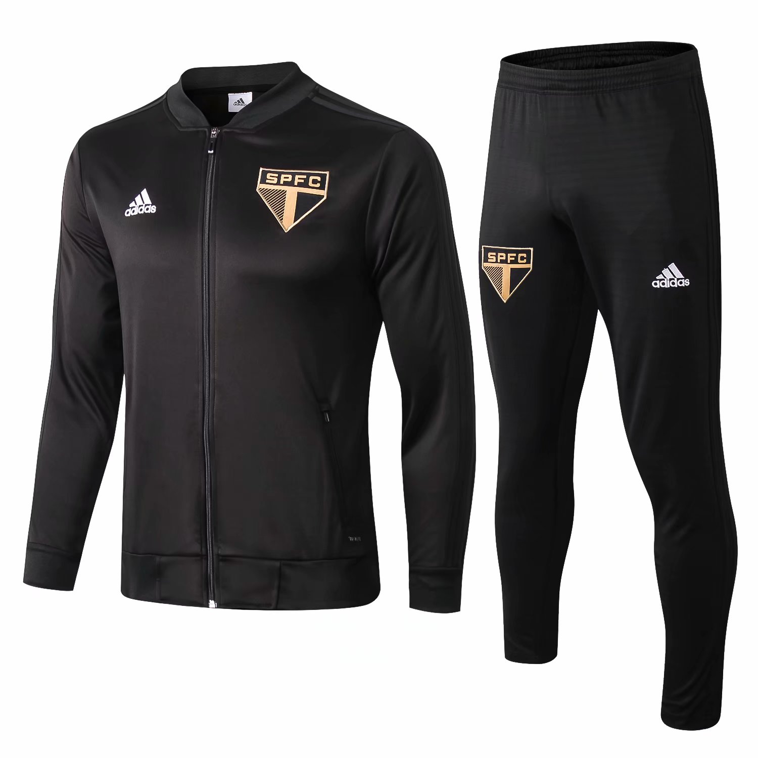 2019 Sao Paul Black Jacket Tracksuit Full Sets