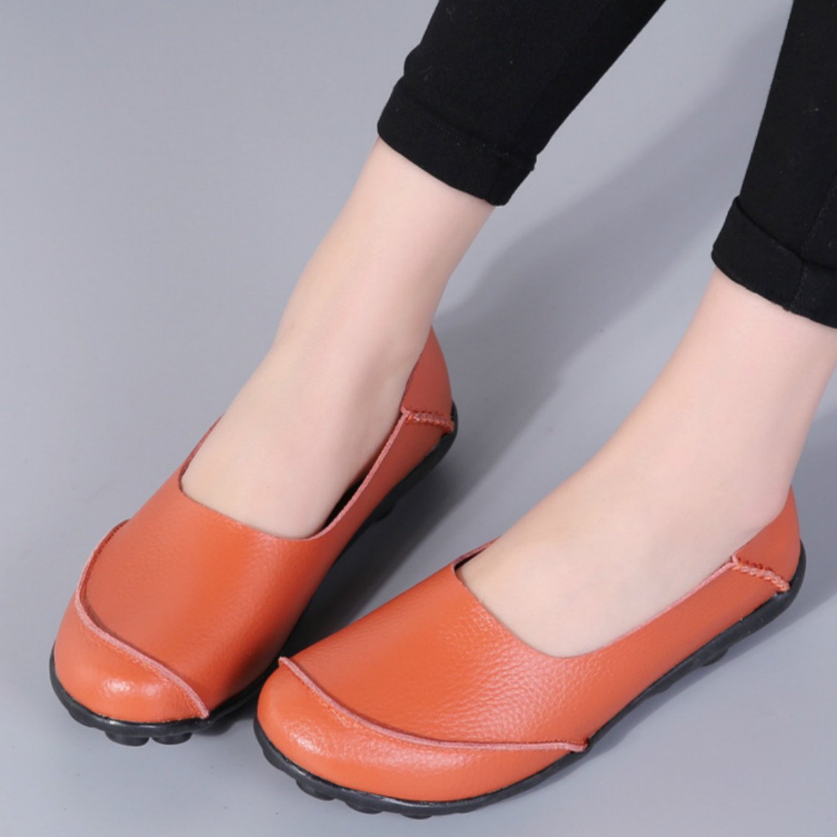 Slip On Leather Daily Casual Flats