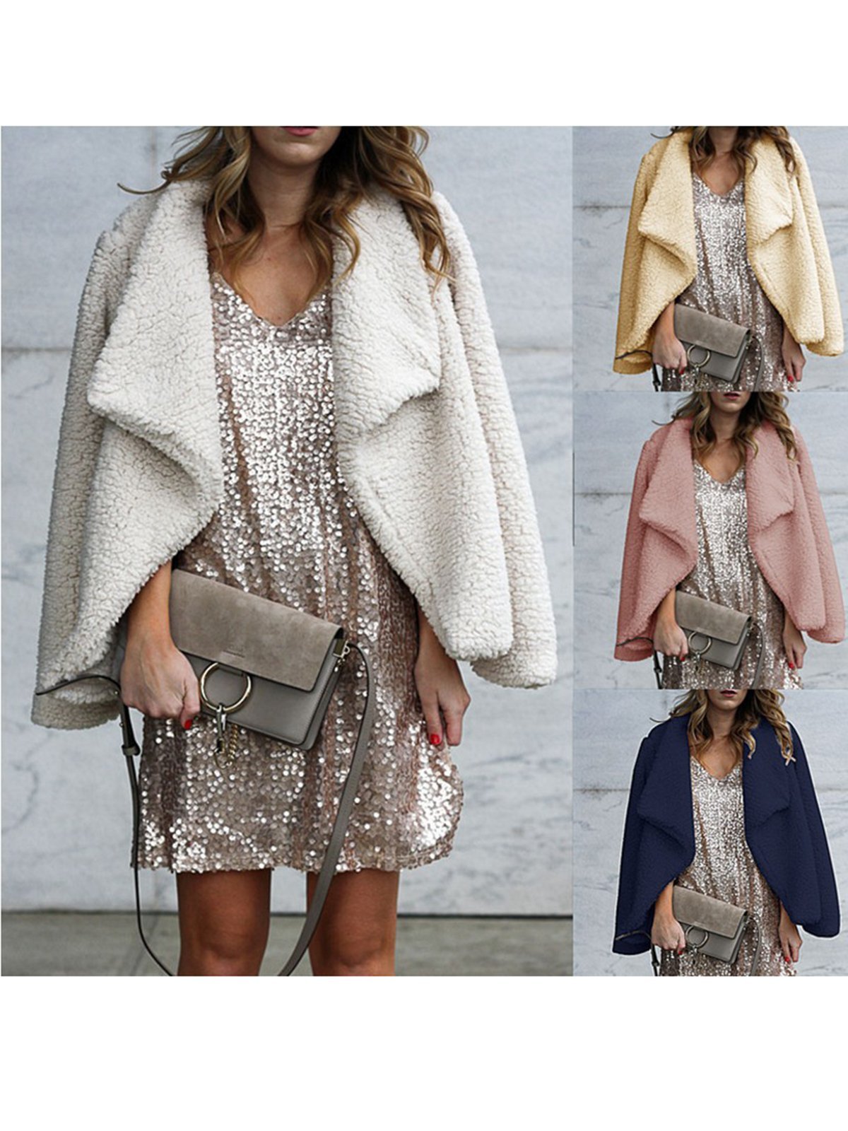 Women Sherpa Coat Sweet Solid Teddy Bear Coats