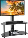 Roll over image to zoom in Swivel Floor TV Stand/Base for 32-55 Inch TVs-Universal Corner TV Floor Stand with Storage Perfect