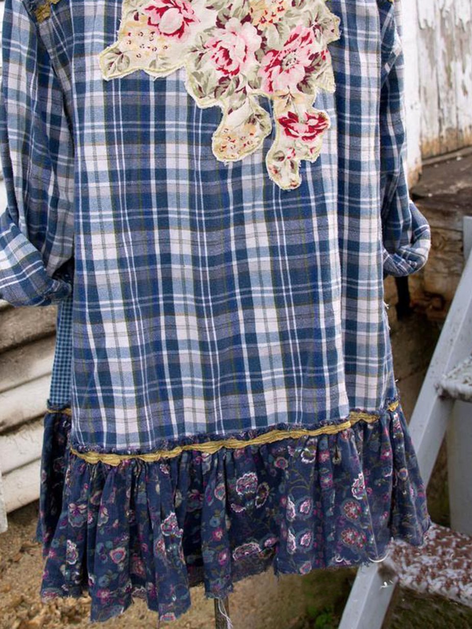 Plaid Long Sleeve Shift Shirts & Tops