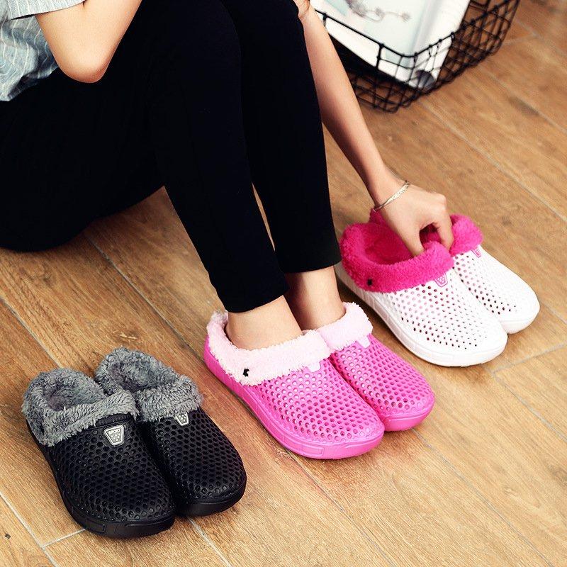 Women Closed Toe Warm Plus Size Slippers Casual Shoes